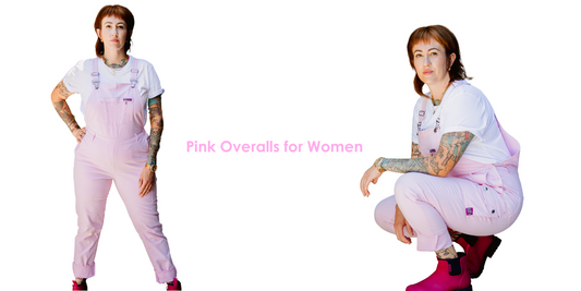 Women's work pink overalls Australia