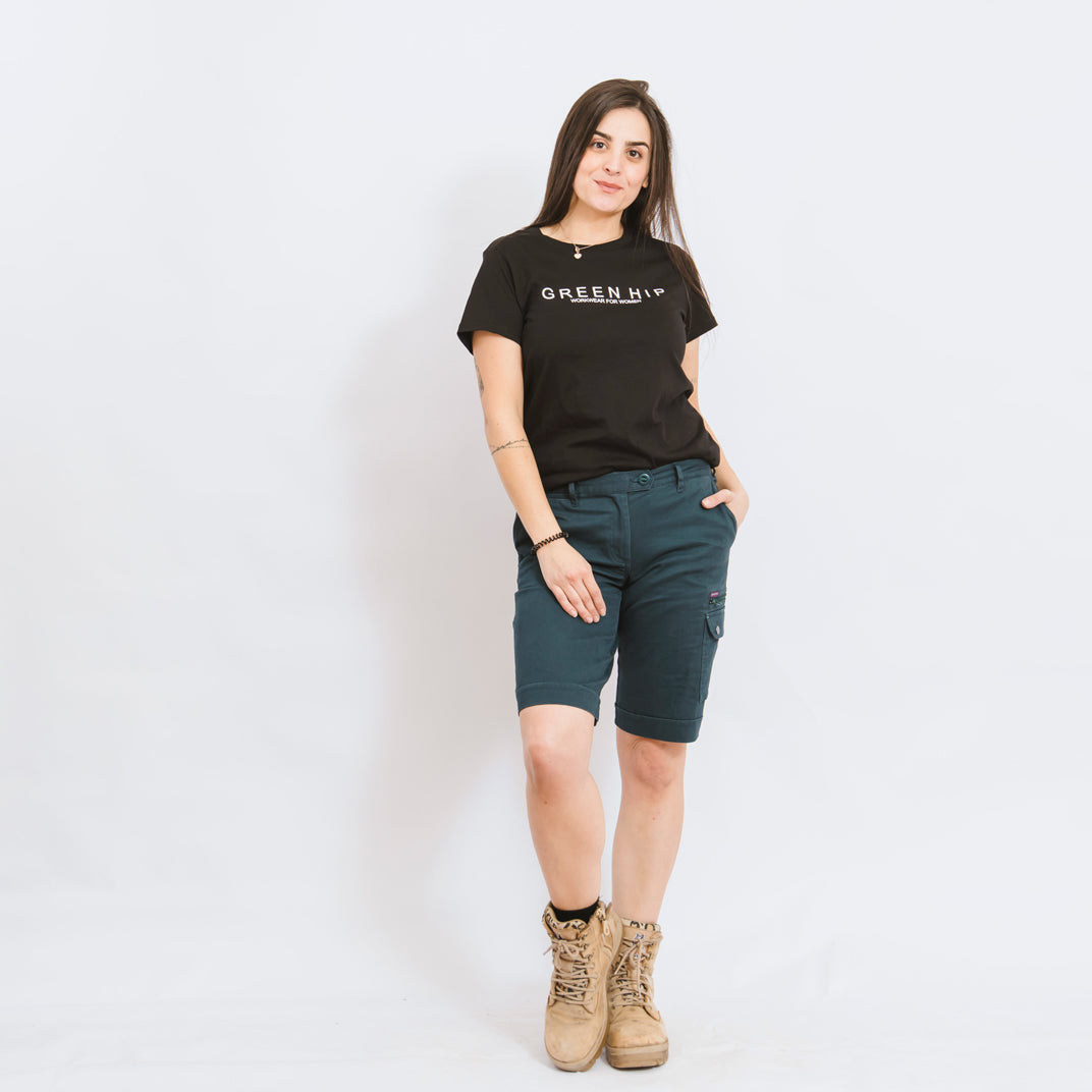 womens mid rise cargo short gardening pant