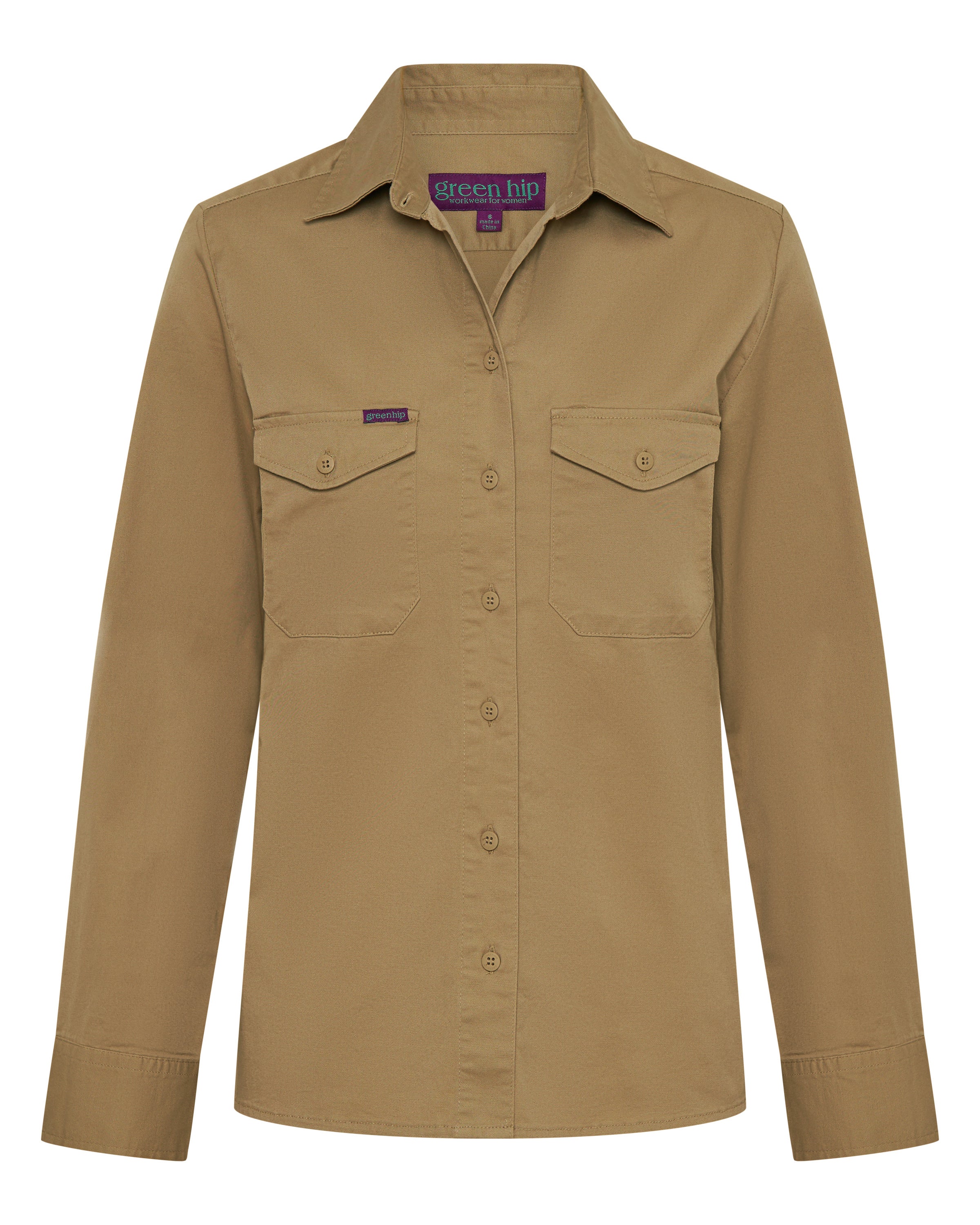 Khaki shirt womens best sale