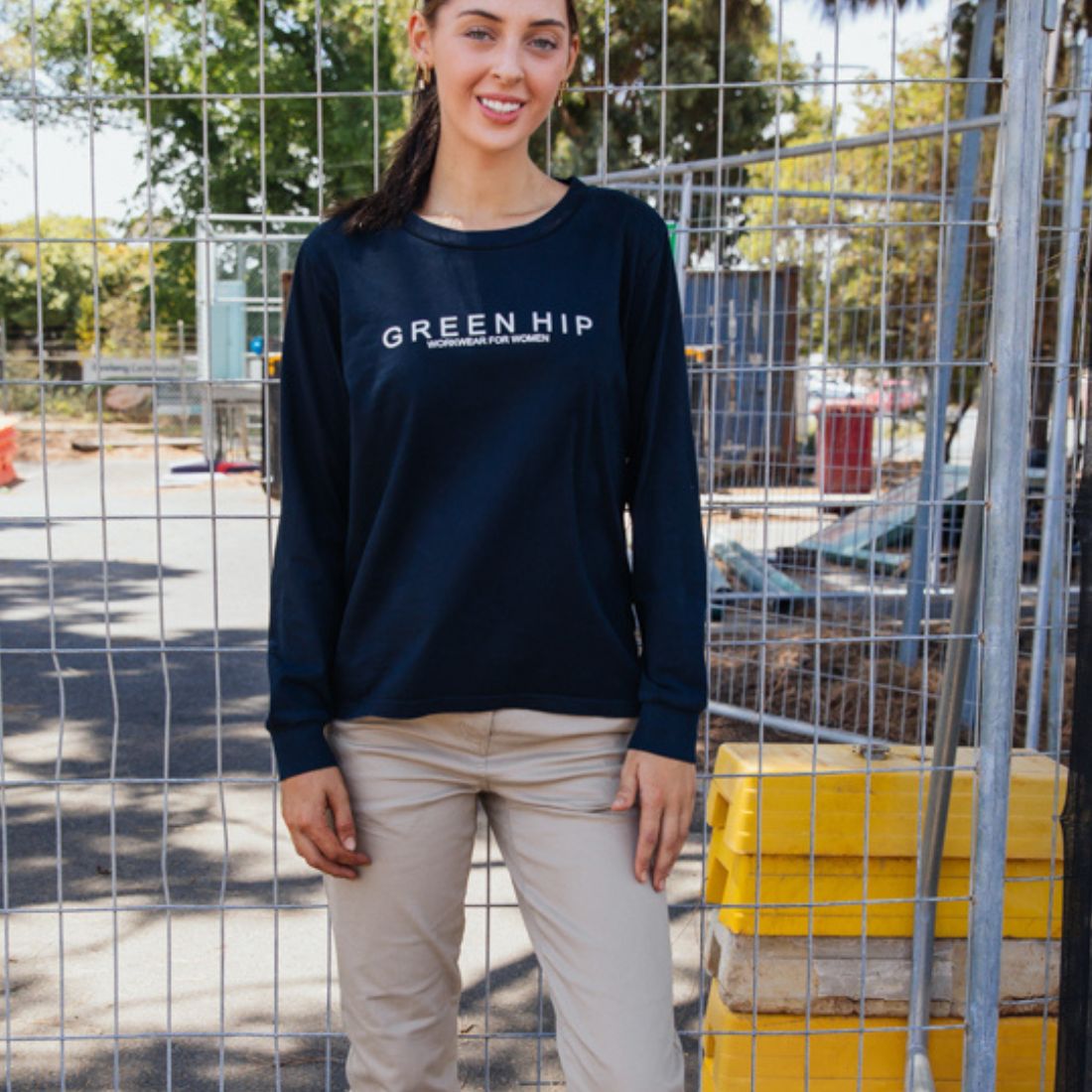 'Green Hip' Womens Long Sleeve T-Shirt
