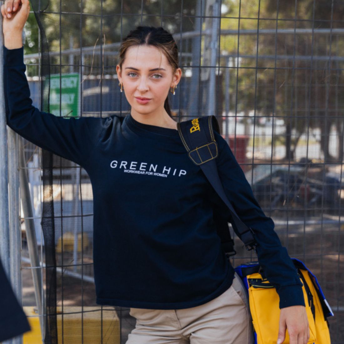 'Green Hip' Womens Long Sleeve T-Shirt